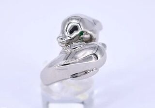Vintage Ring Cartier, Two Dolphins, witgoud